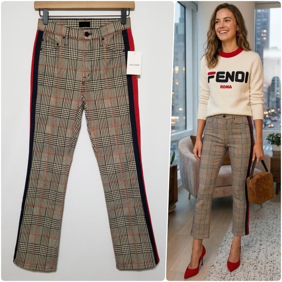 NWT MOTHER The Insider Ankle Plaid - As Seen On Jamie Chung